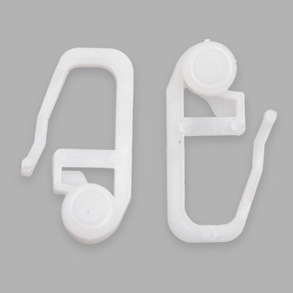 Крючки шторные для карниза 27 мм, ⌀7 мм, роликовые, пластик, белый, 100 шт, (PPA123)