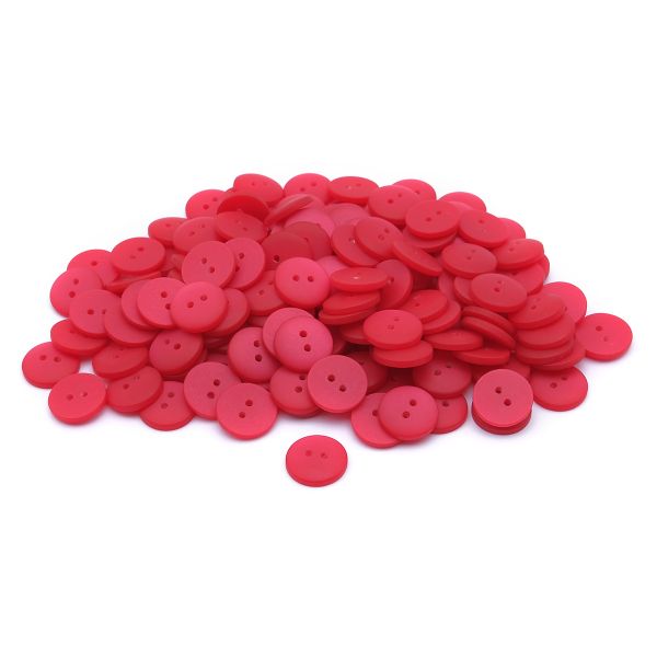 Пуговицы на 2 прокола 22L (14мм), пластик (col.33 ярко-красный), CR-K18M, 144 шт