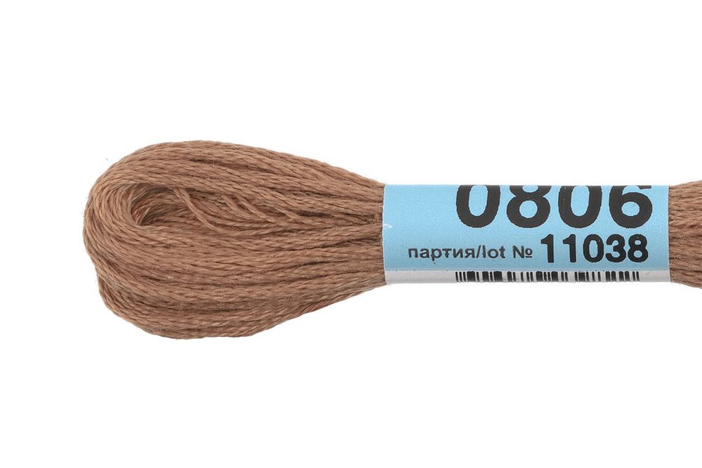 Мулине Gamma 100% хлопок, цв.0806 т.бежевый, 24 мотка по 8 метров