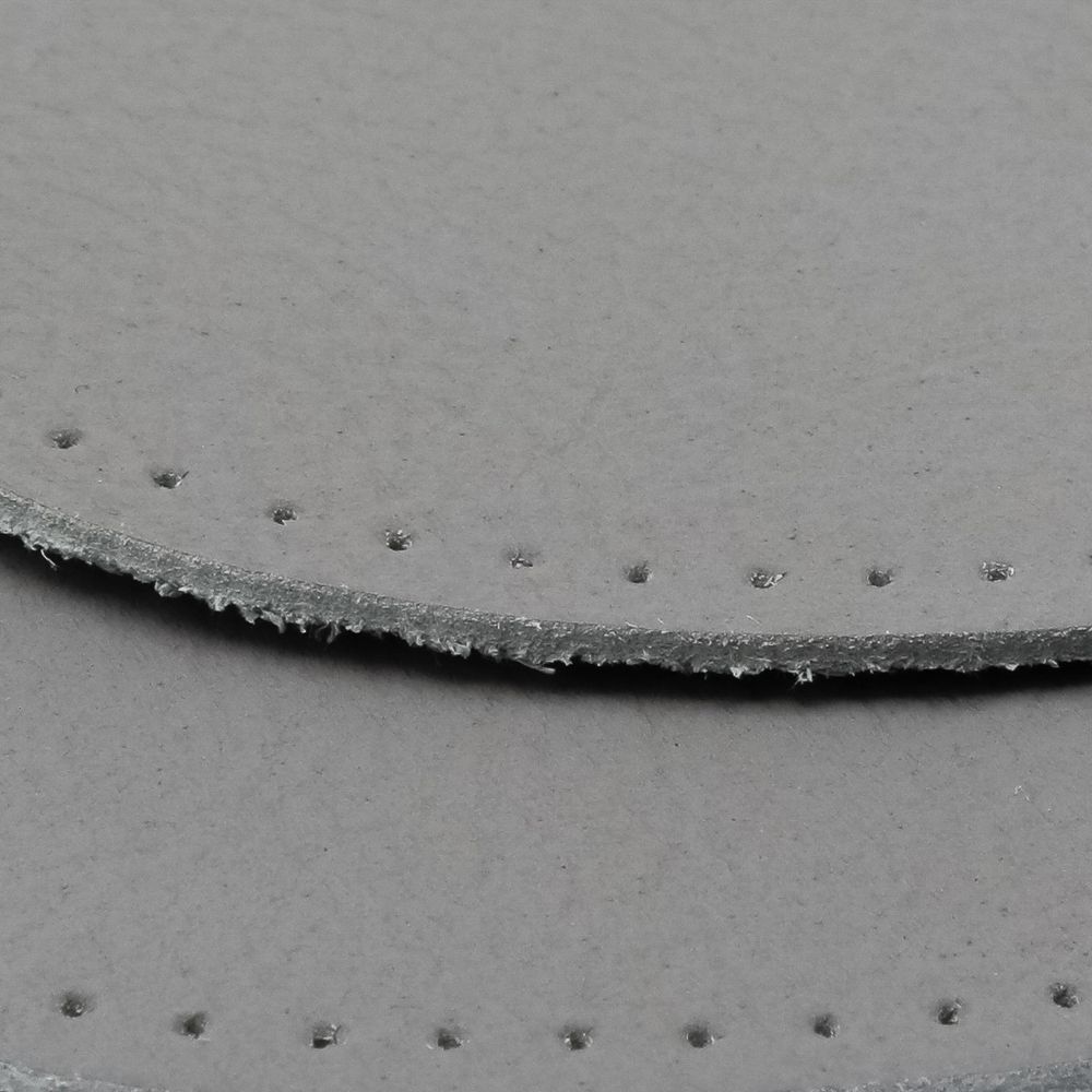 Заплатки пришивные из кожи, овал 8х10,9см с перфорацией, 2 шт, 100% кожа, 07 серый, 9124