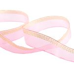 Лента капроновая (органза) 25.0 мм / 25 метров, 029 яр. розовый/золото, Blitz ORT-25