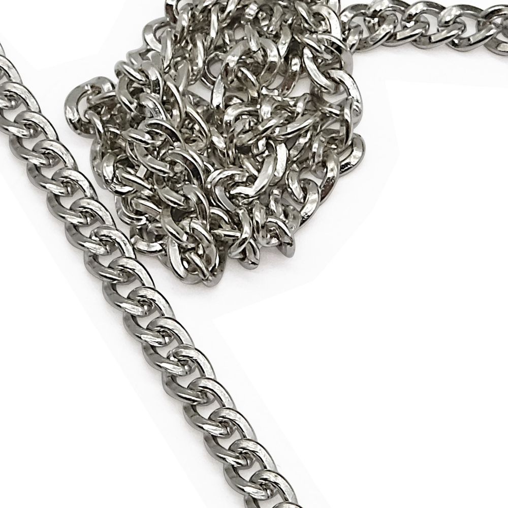 Цепь стальная, 6,2х4,8 мм, 10 м, никель