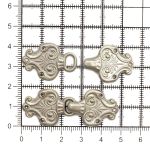 Крючки пришивные декоративные 50х19 мм, металл, серебро, 10 шт, BIG