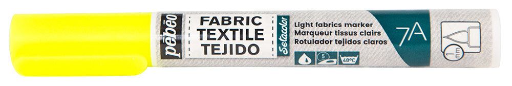 Маркер для светлых тканей 7A Light fabric 1 мм, перо круглое, 6 шт, 803471 Флуоресцентный желтый, Pebeo