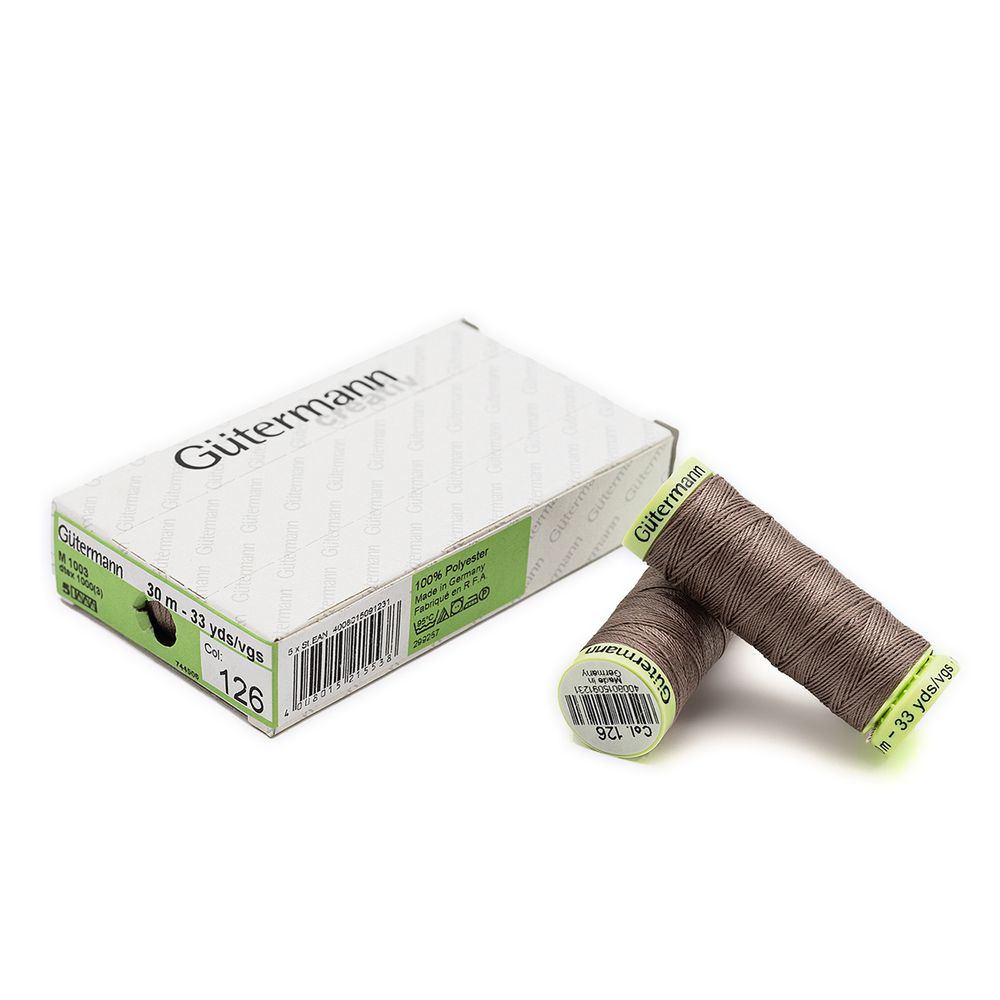 Нитки отделочные Gutermann Top Stitch, 30м, 126 бежево-стальной, 5 катушек