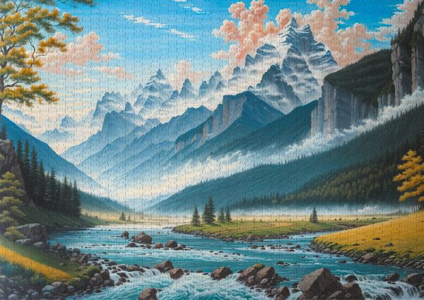 Пазл 2000 элементов, PZL-2000/42 Горный пейзаж с рекой, Фрея