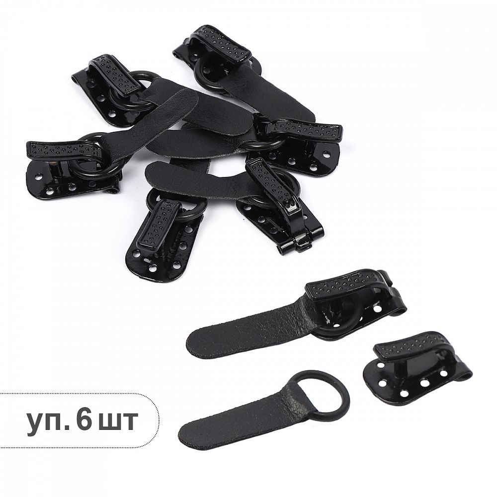 Крючок шубный TBY 50 мм, TBY-0122, цв. черный уп. 6 шт