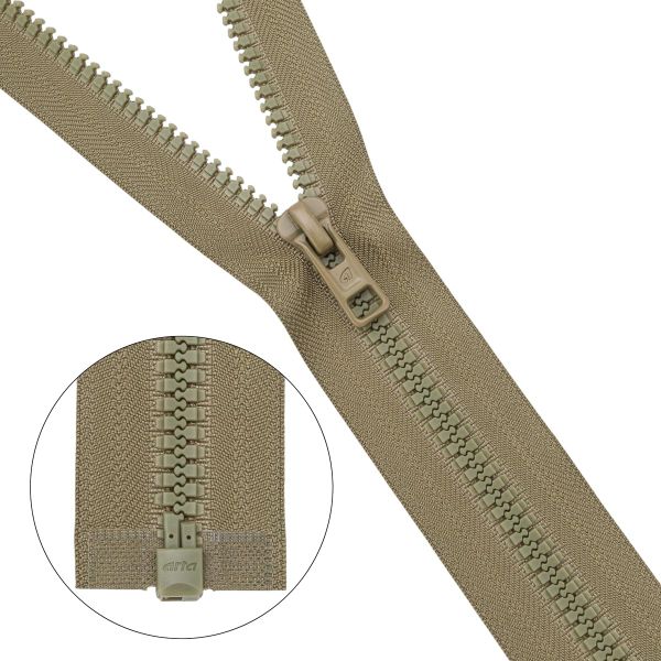 Молния трактор Arta Т6 (6 мм) 1 зам., разъем., 40 см, (2076), A342 фисташковый, НОВЫЙ МАТОВЫЙ ЗАМОК, уп.5 штук