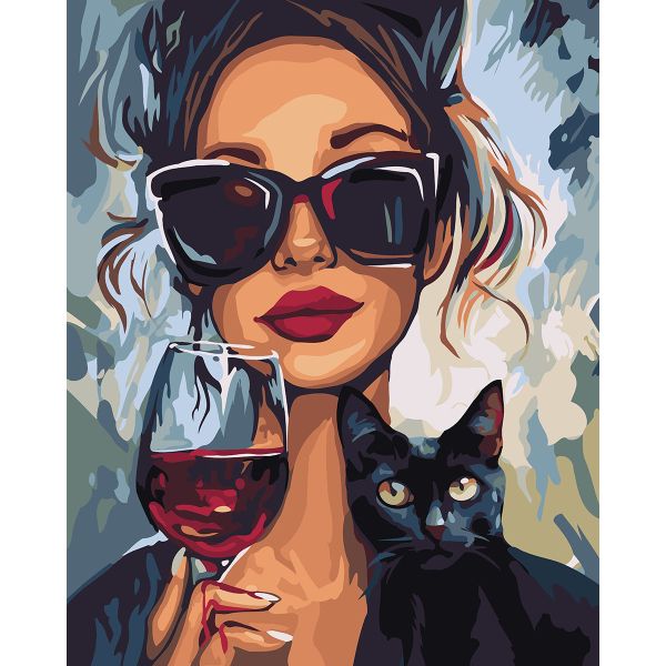 Картина по номерам Русская живопись R084, Бокал красного 40х50 см