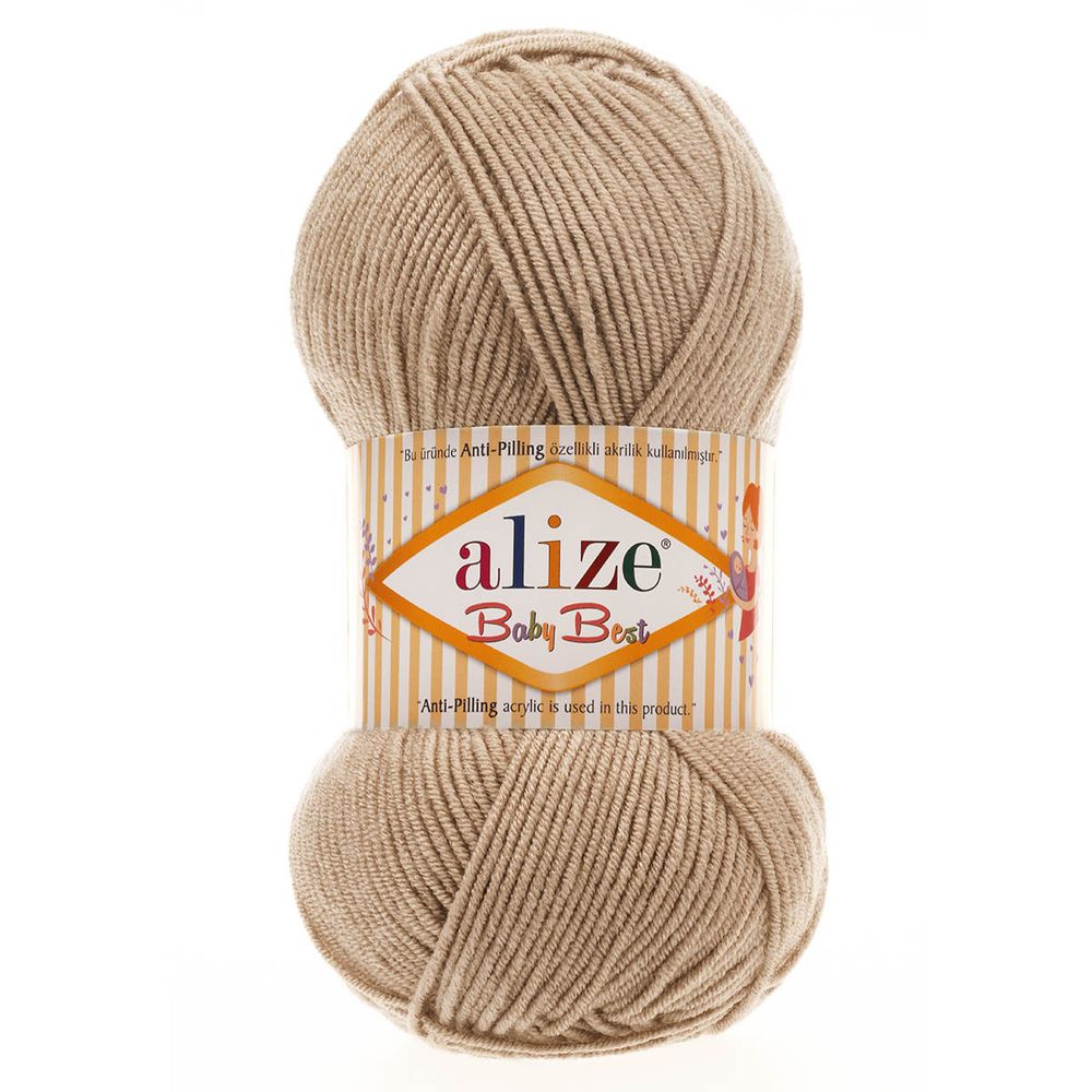 Пряжа Alize (Ализе) Baby Best / уп.5 мот. по 100 г, 240м, 256 бежевый A
