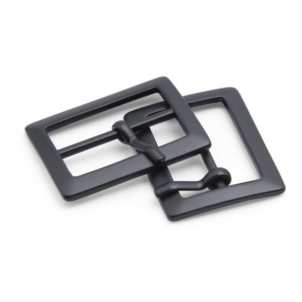 Пряжка ременная металл 20 мм, прямоугольная, матовый черный, 2 шт, MB-155