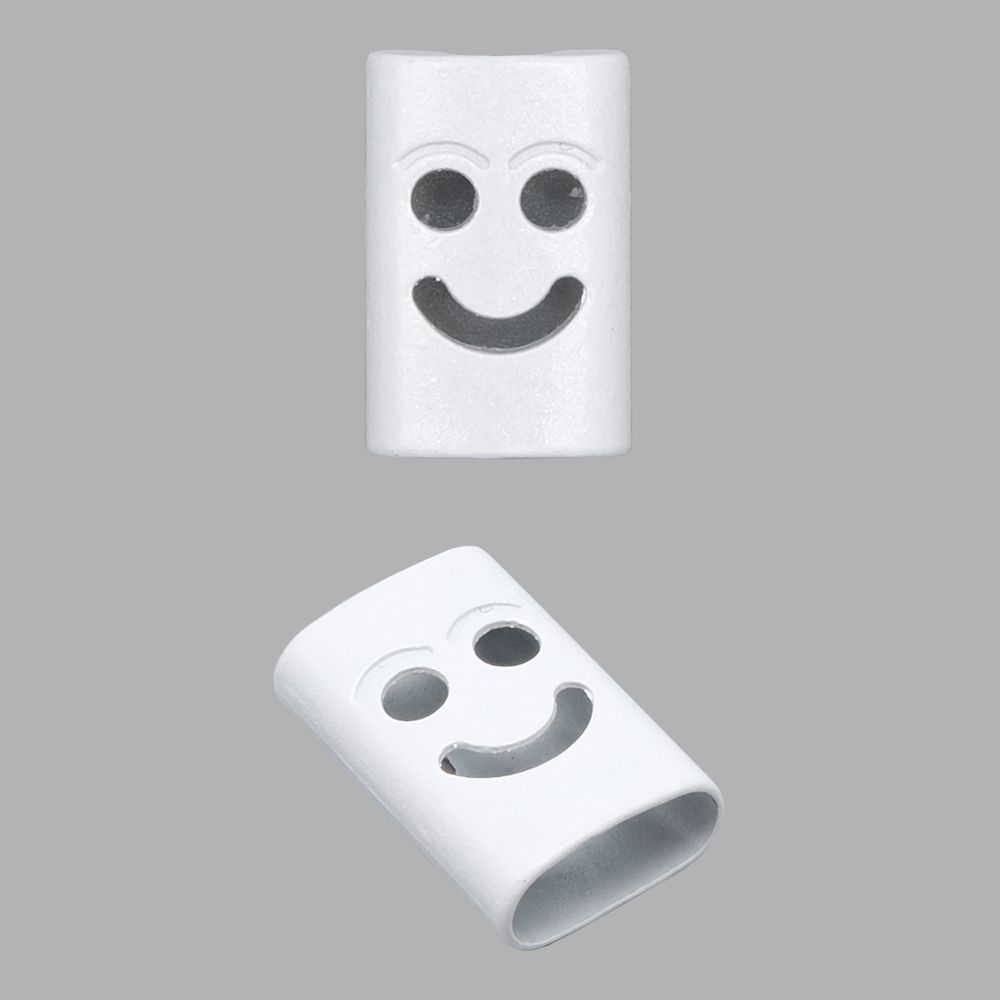 Наконечник для шнура металл Smile 17 мм цв. белый, 10 шт