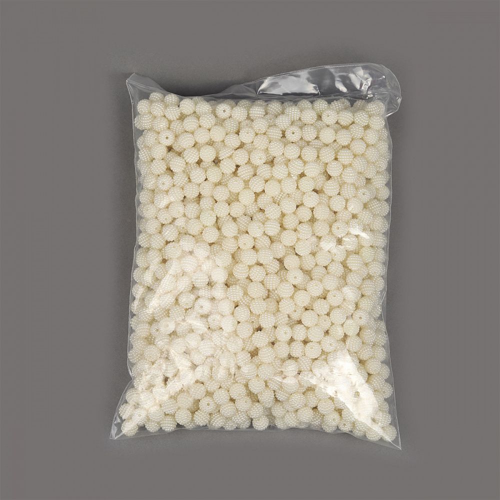 Бусины шамбала ⌀10 мм, SHN.11, цв.001 молочный, 500 г, Magic4Hobby