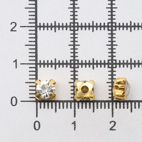 Хрустальные стразы в цапах/золото, 6мм, 40 шт, Astra&Craft, 01 прозрачный, 4AR169/176