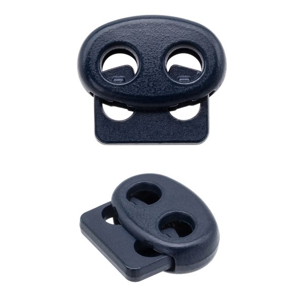 Фиксатор для шнура металл 1 отв., 15х17.8 мм, (in ⌀4 мм), 25 шт, матовый синий, MFR13