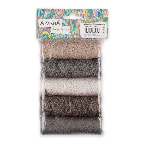 Пряжа Arachna Fibra / уп.5 мот. по 20г, 110м, Ассорти 02