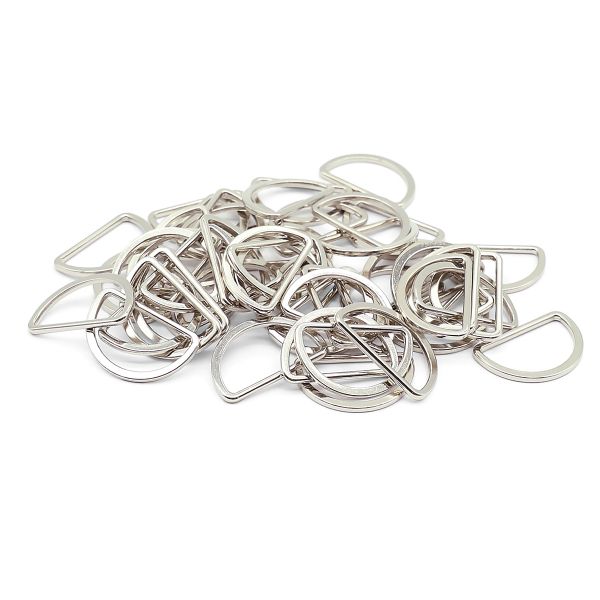 Полукольцо литое металл внутр. 30 мм (внешн. 35х22.5 мм), 50 шт, цв.никель, 819-038