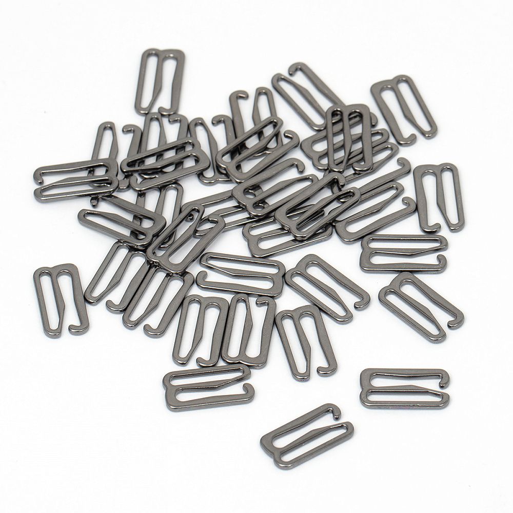 Крючки для купальника металл 15.0 мм, черный никель, 1000 шт