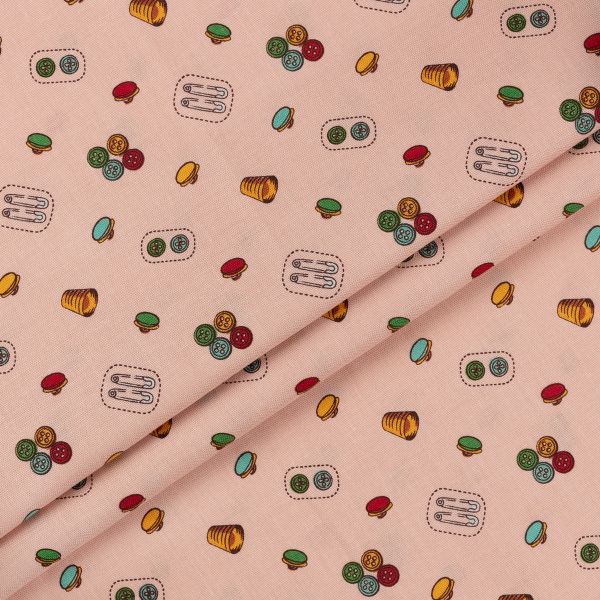 Ткань для пэчворка Peppy Век моды, отрез 50х55 см, 146 г/м², ВМ-11 розовый, Peppy