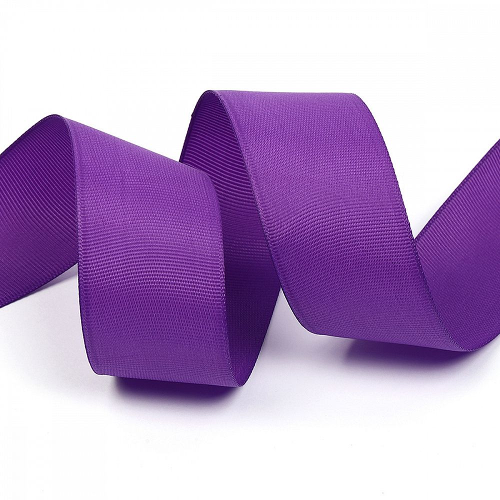 Лента репсовая (в рубчик) 38.0 мм, 465 тепл.фиолетовый уп. 27,4м