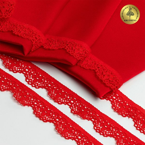 Кружево эластичное (стрейч) 15 мм TBY.8031, цв.SD163 красный, 5 метров, Kruzhevo
