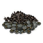 Кнопка Альфа (S-образная) ⌀15.0 мм, ≈720 шт, шляпка пластик + отв.части МЕТАЛЛ, 327 хаки + отв.части антик, NEW STAR