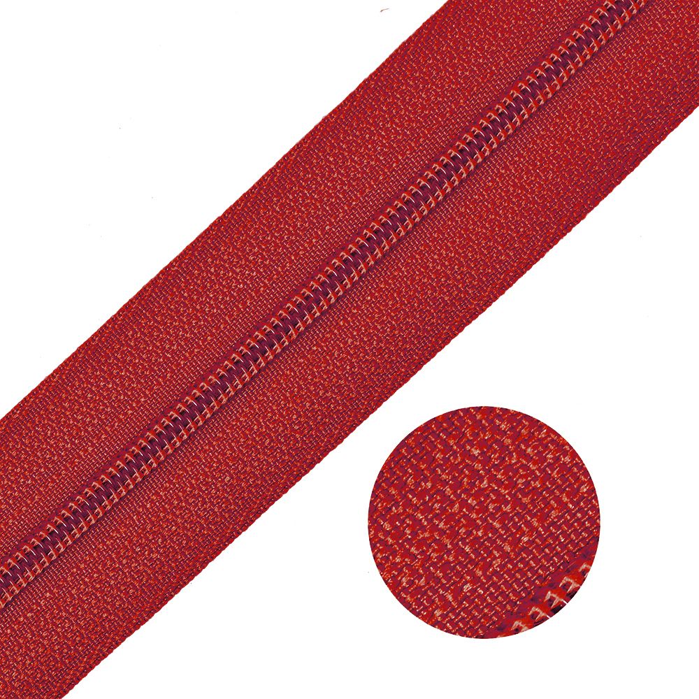 Молния рулонная спиральная (витая) Т3 (3 мм), цв.F148 красный уп.200м