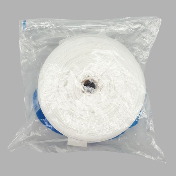 Лента (тесьма) шторная: сборка буфы (1:4) 100 мм / 50 метров, (2 ряда петель, 4 шнура), для крючков и трубы, прозр., 1041-О