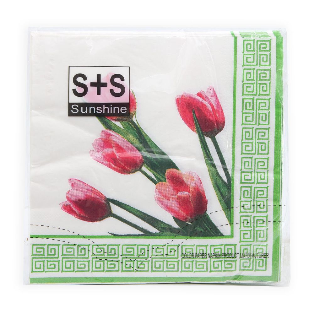 Салфетки 33х33см, 2-х слойные 20 шт/упак (тюльпаны), JLC-2PLY