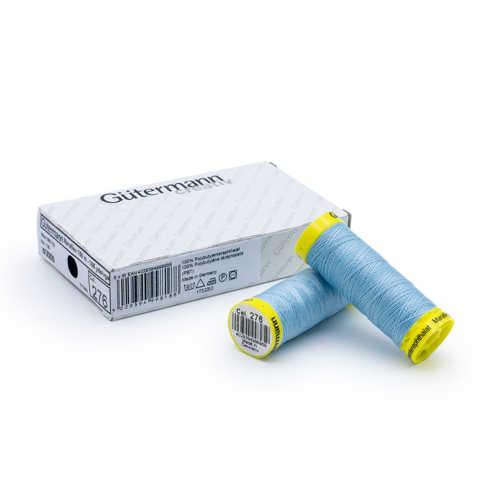 Нитки для трикотажа Gutermann Maraflex, 150м, 276 бледно-голубой, 5 катушек