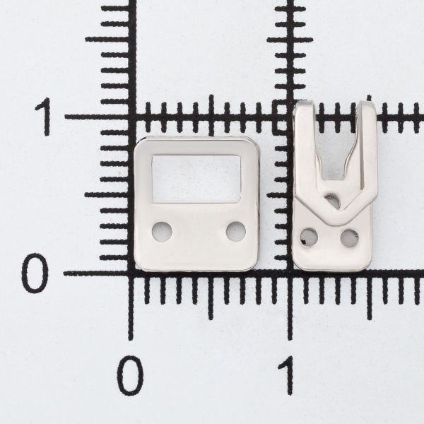 Крючки пришивные декоративные 15х7 мм, nickel, 10 шт