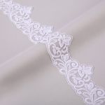 Кружево на сетке 63 мм / 10 м, белый, Gamma GKMB-6301M