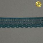 Кружево эластичное (стрейч) 25 мм, 8028, цв.F222 изумрудно-синий уп.50м, Kruzhevo