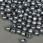 Бусины пластик (перламутр) ⌀8 мм, 500 г, 029 серый (≈2130 шт), Magic4Hobby