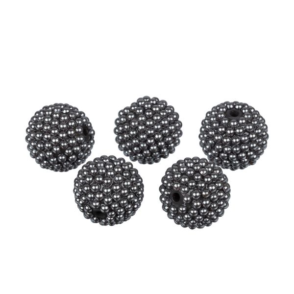 Бусины пластик ⌀22 мм, 5 шт, №19 серый, Zlatka BWS-22