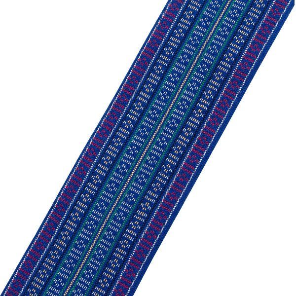 Лента для поясов 120 мм / 15 метров, рис 9857, син/бел/красн/зел/черн, С3882Г17