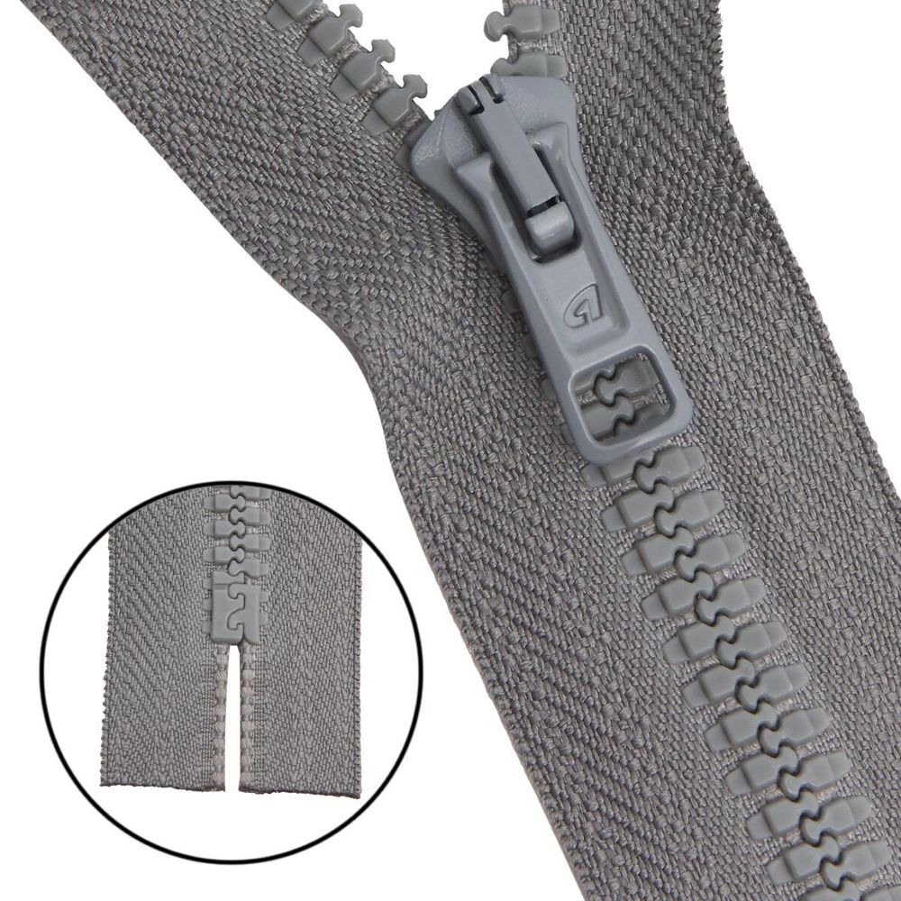 Молния трактор Arta Т6 (6 мм) 1 зам., н/раз., 18 см, цв. 074 серый, уп.10 шт