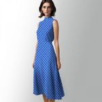 Штапель в горошек 90 г/м², 145 см / 2 метра, TBY.Vidt.03 цв.голубой