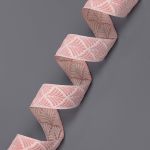 Лента (тесьма) жаккардовая 20.0 мм / 10±0.5 метров, бордюр Растительный орнамент 20273 V6 пудровый