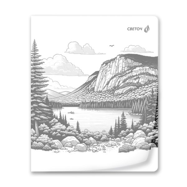 Тетрадь общая с пластик.обложкой 180 мкм, ч/б запечат. титульн.лист, A5 48 л. на скобе 65 г/м², белизна 100% 10 шт клетка, 01495 МИКС - Чёрно-белый мир, Светоч Т196