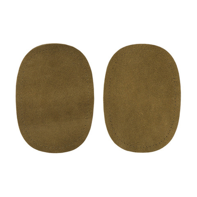 Заплатка из замши овал средний 10х14см с перфорацией, с тупыми краями, 2 шт в уп, 100% кожа (33 хаки), 5216