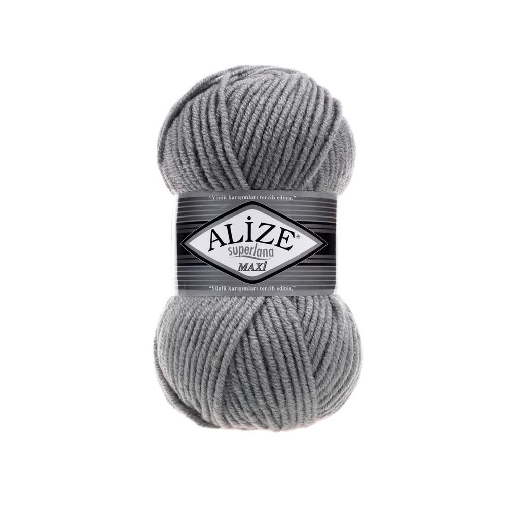 Пряжа Alize (Ализе) Superlana Maxi / уп.5 мот. по 100 г, 100м, 087 угольно-серый A