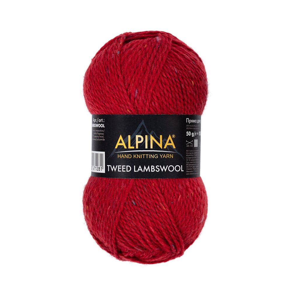 Пряжа Alpina Tweed LambsWool / уп.10 мот. по 50 г, 150 м, 04 красный
