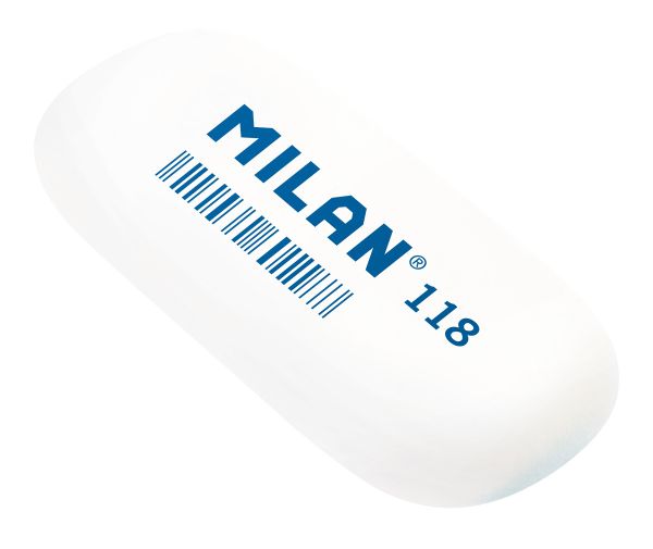 Ластик 118 овальный 6.3х2.8х0.9 см, 18 шт, ассорти CMM118, Milan