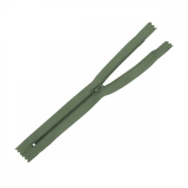 Молния спираль (витая) юбочная Т3 (3 мм) 1 зам., н/раз., 18 см, цв.F324 (312) оливковый уп.50 шт, Mzip