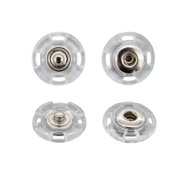 Кнопка пришивная металл ⌀18.0 мм, пластик, clear, 10 шт