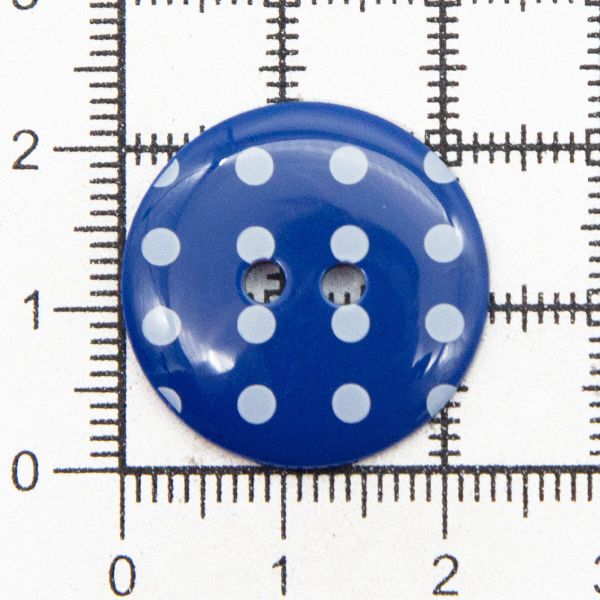 Пуговицы 2 прокола, Горошек 36L (765 синий), 36 шт