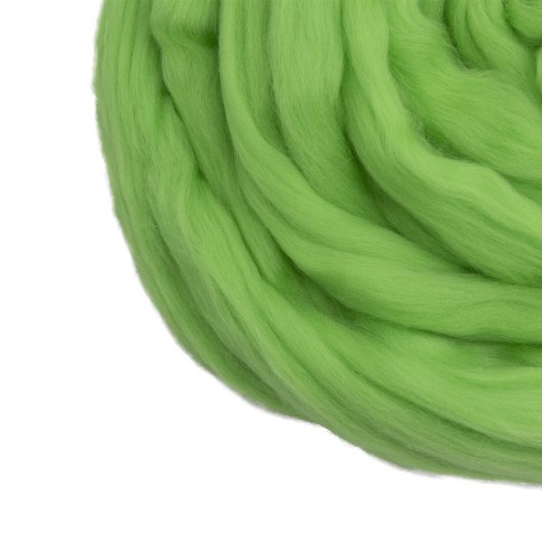 Шерсть для валяния мериносовая тонкая 100%, 100 гр. (793 яркий салат)