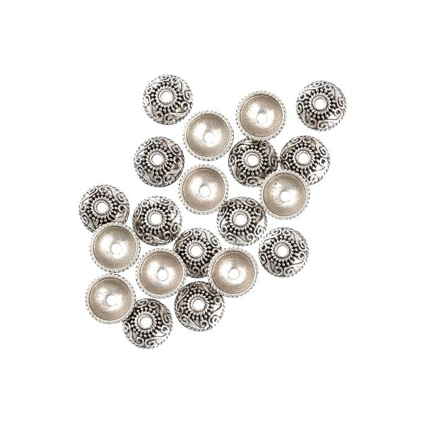 Розетки для бус 10 мм, 20 шт, 01 под античное серебро, Zlatka MFR-12