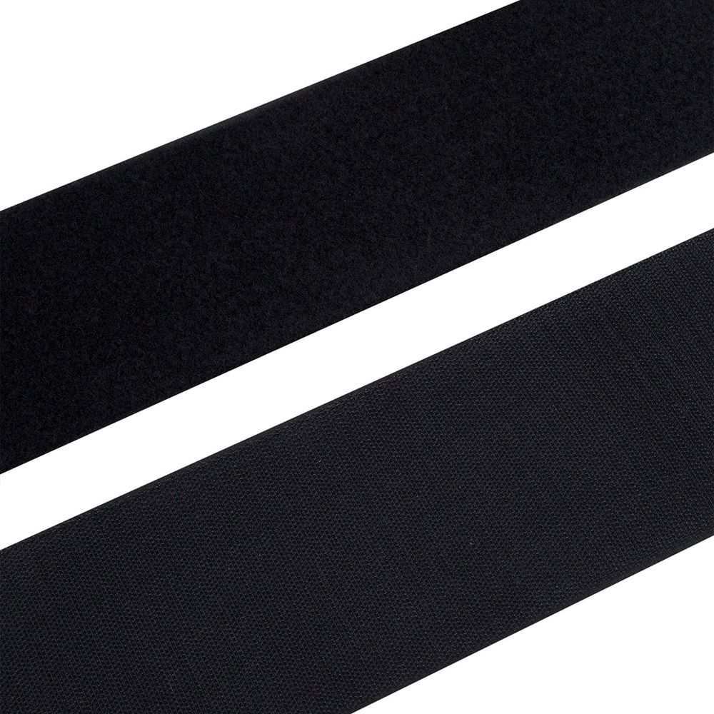 Лента контактная липучка (велкро) пришивная 100 мм, / 25 метров, черный, Hobby&amp;Pro, ПАРА (крючок+петля), качество "A"